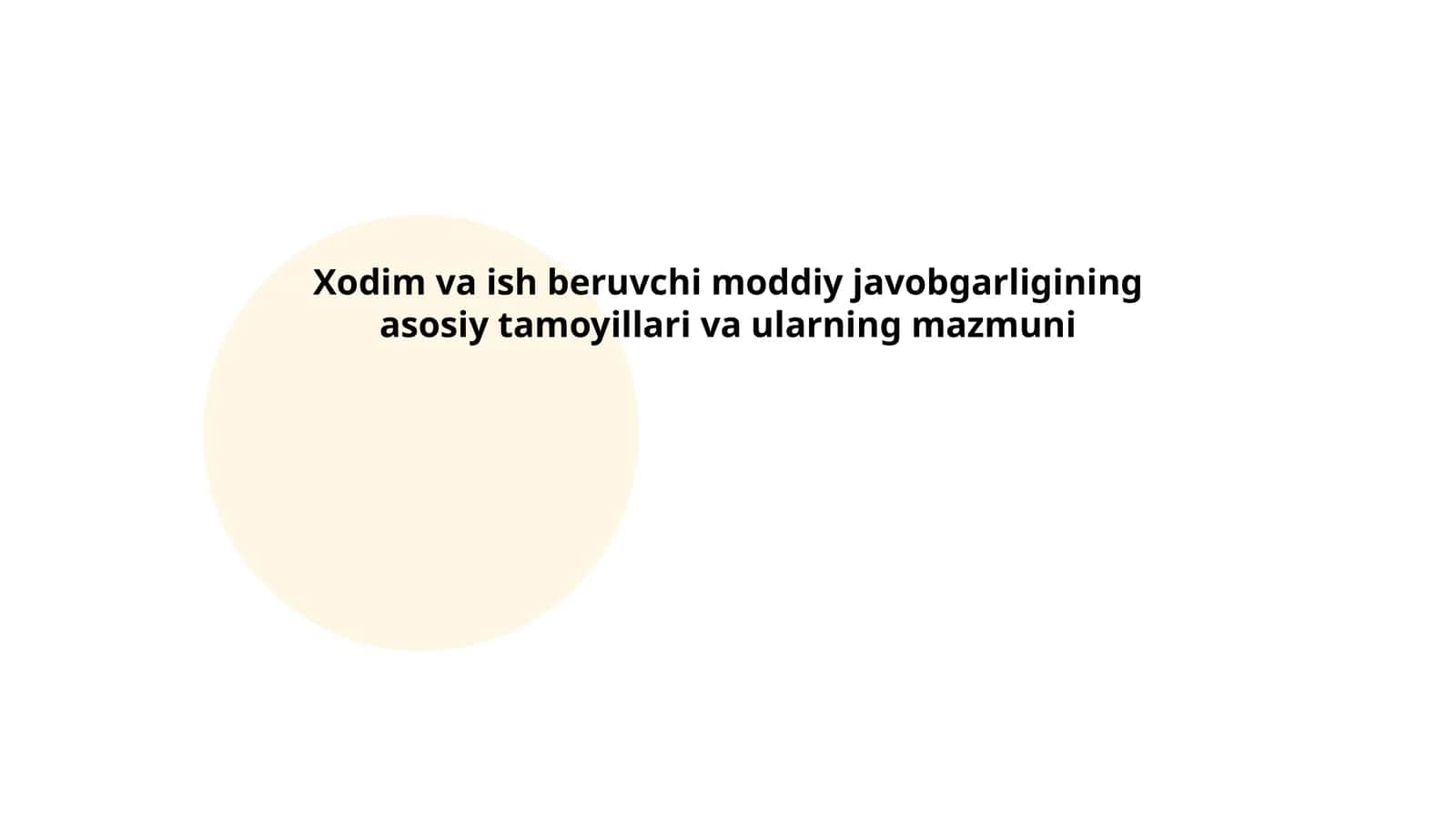 Xodimning moddiy javobgarligi tushunchasi
