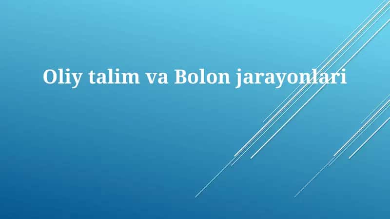 Boloniya jarayoni: Tarix, tamoyillar va tuzilma
