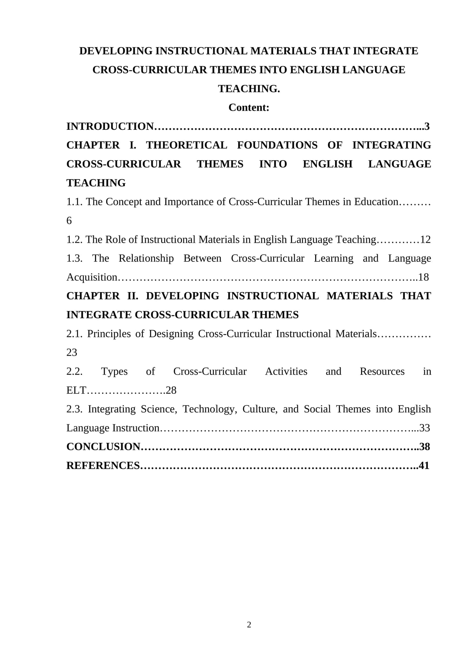 Developing Instructional Materials That Integrate Cross-Curricular Themes into English Language Teaching