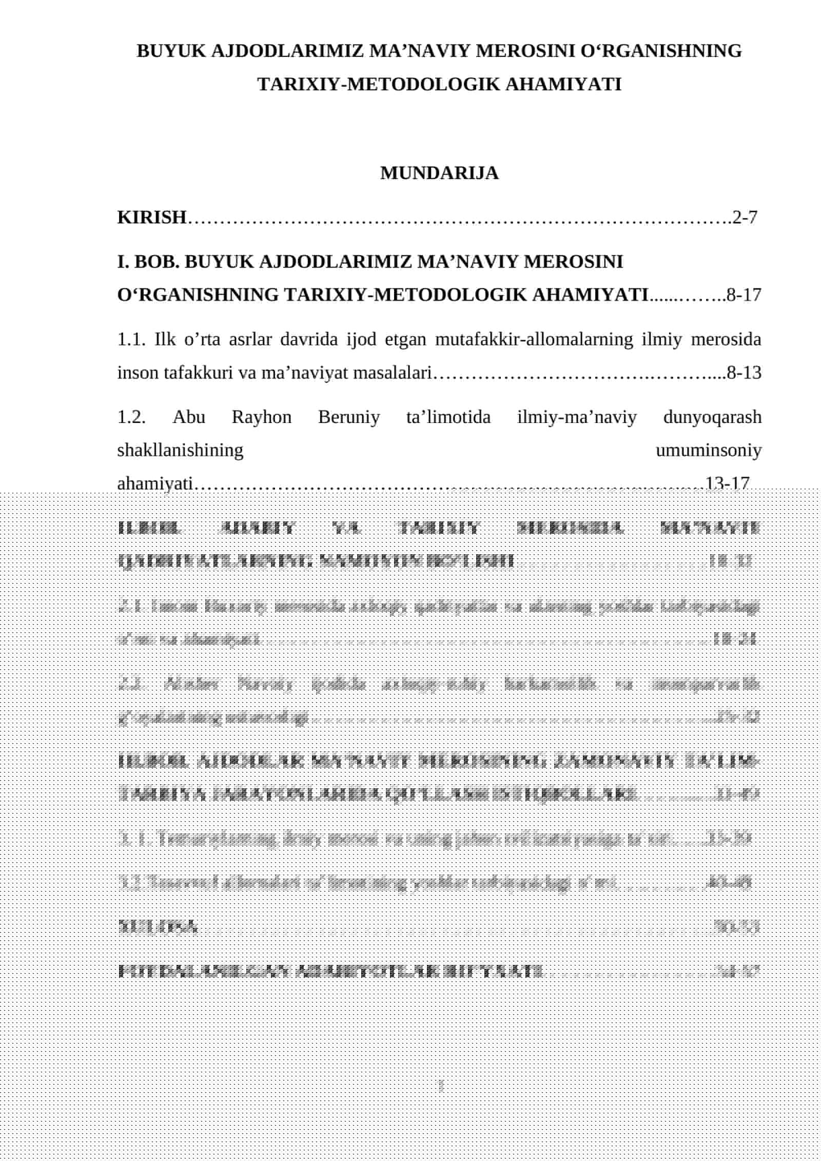 BUYUK AJDODLARIMIZ MA’NAVIY MEROSINI O‘RGANISHNING TARIXIY-METODOLOGIK AHAMIYATI