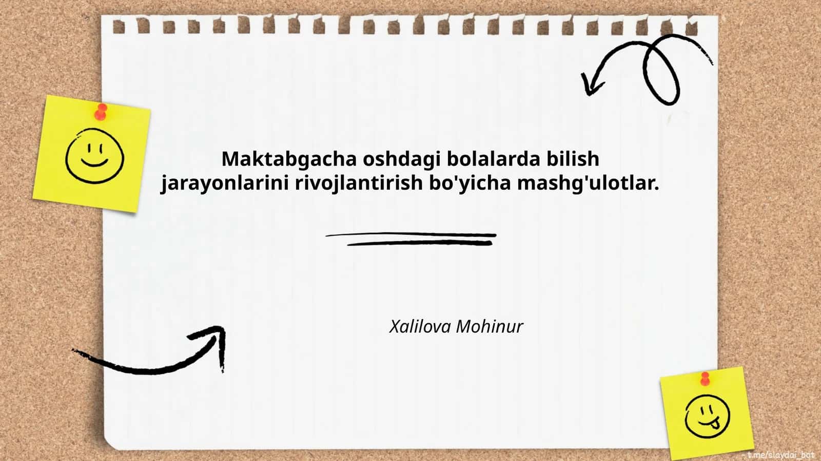 Maktabgacha oshdagi bolalarda bilish jarayonlarini rivojlantirish bo'yicha mashg'ulotlar