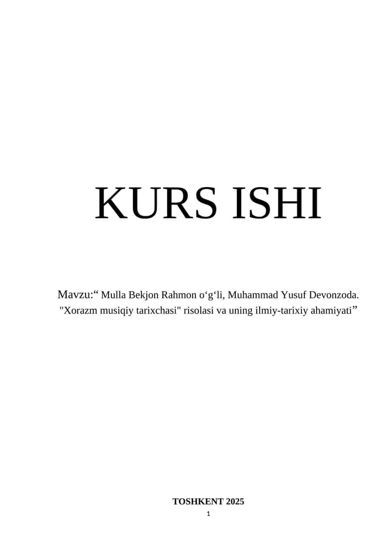 Xorazm musiqiy tarixchasi