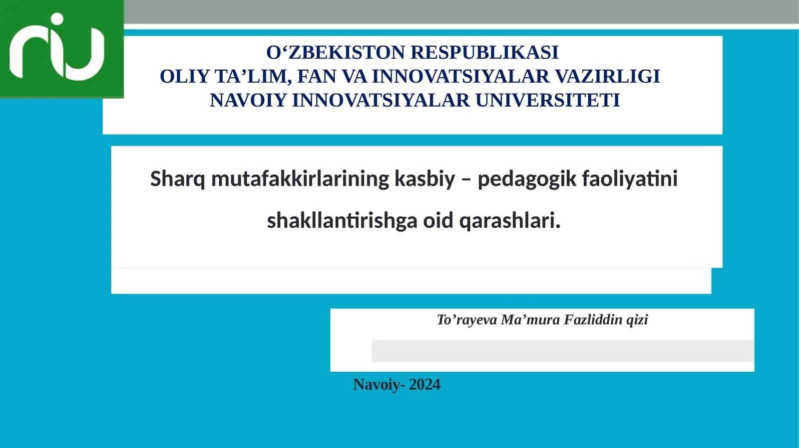 Sharq mutafakkirlarining kasbiy – pedagogik faoliyatinishakllantirishga oid qarashlari