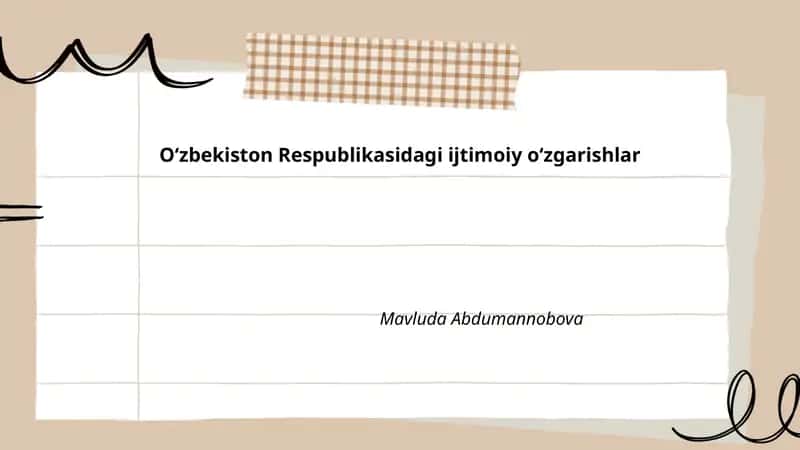 Oʻzbekiston Respublikasidagi ijtimoiy oʻzgarishlar