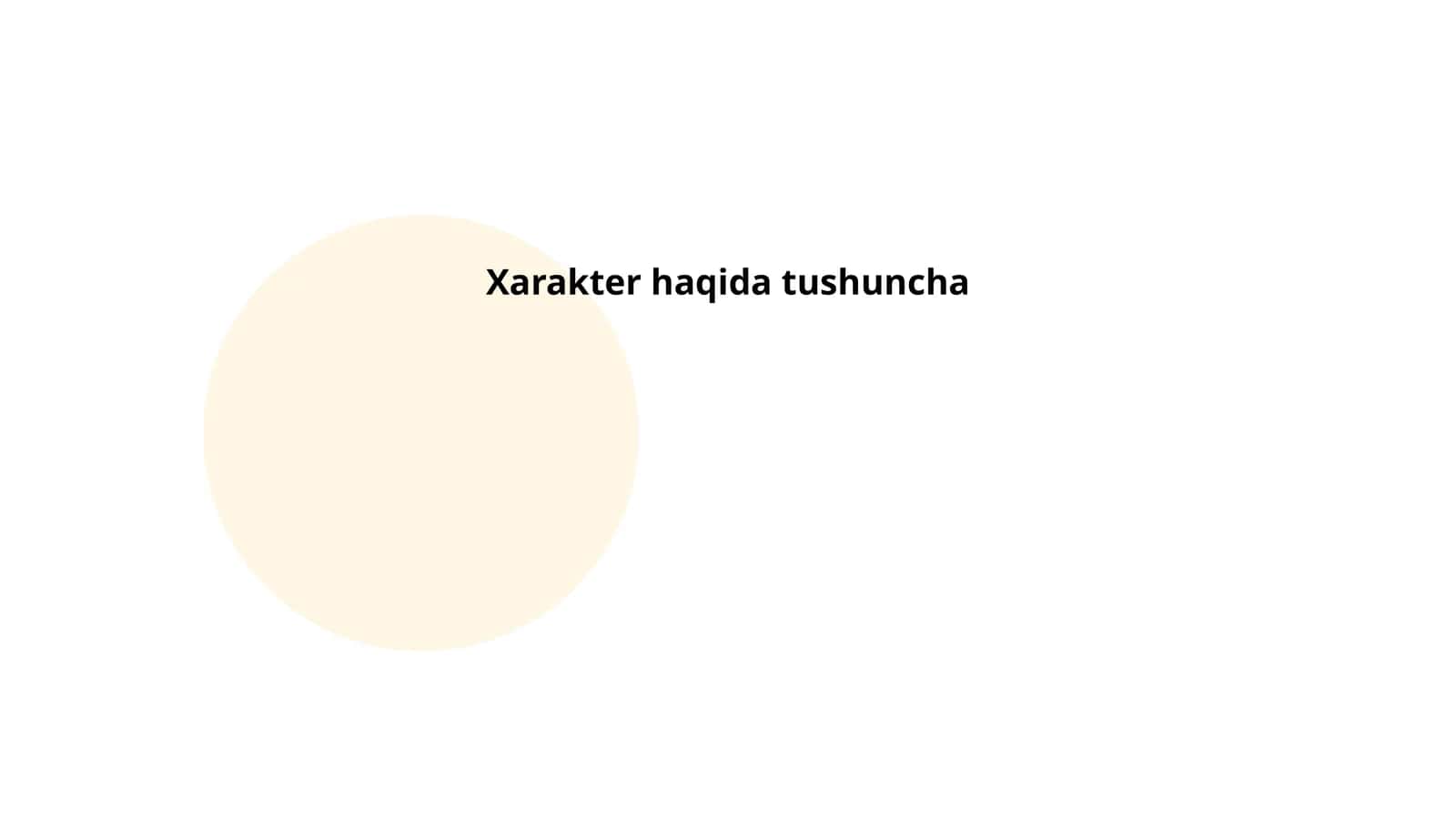 Xarakter haqida tushuncha