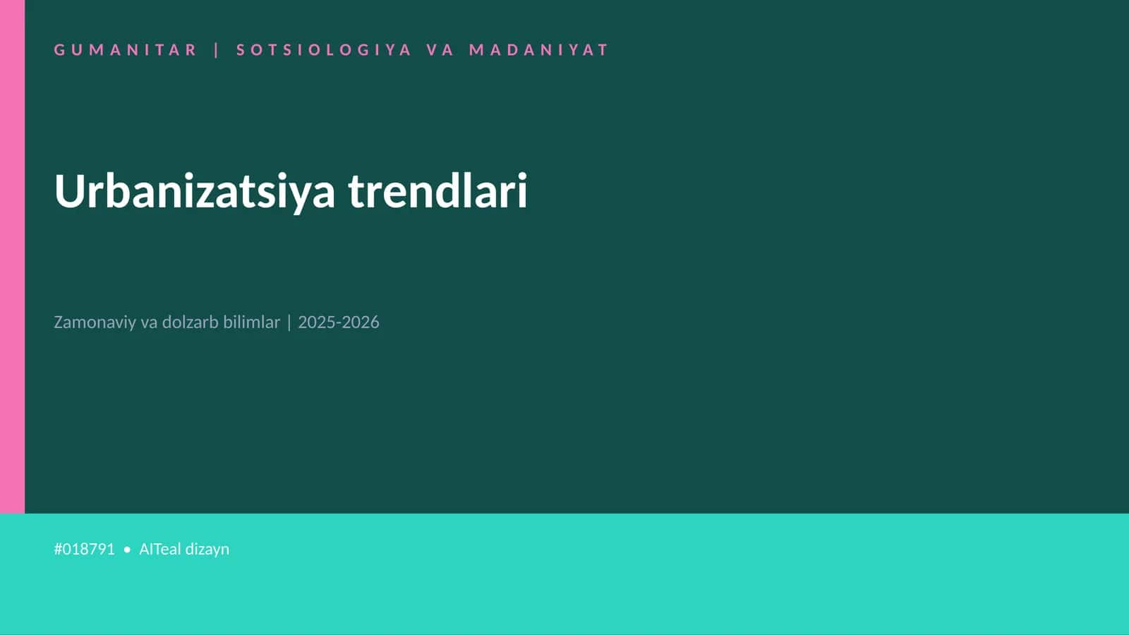 Urbanizatsiya trendlari