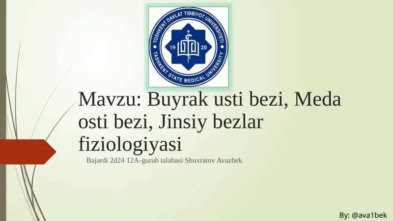 Buyrak usti bezi, Meda osti bezi, Jinsiy bezlar fiziologiyasi