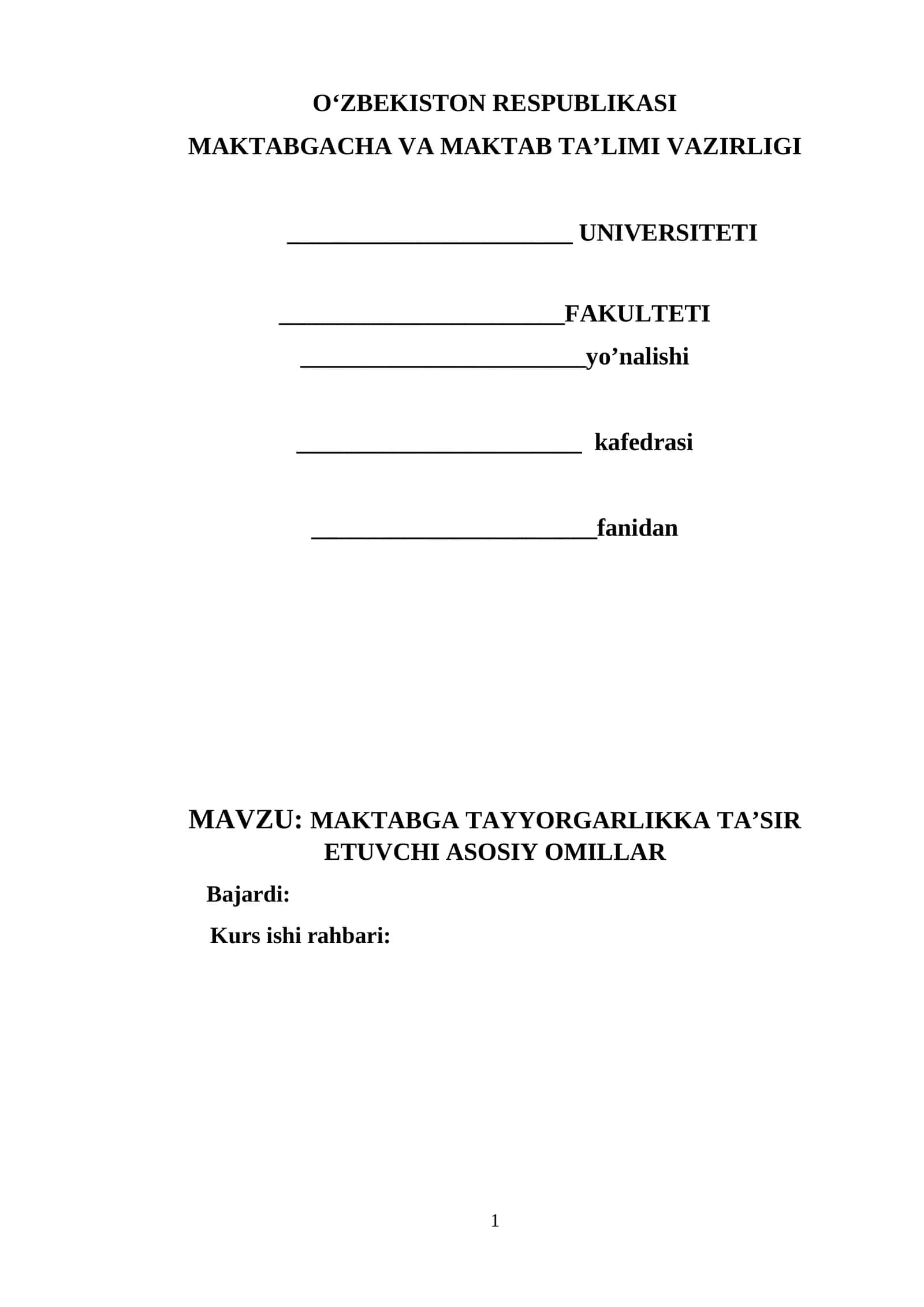 Maktabga tayyorgarlikka ta’sir etuvchi asosiy omillar