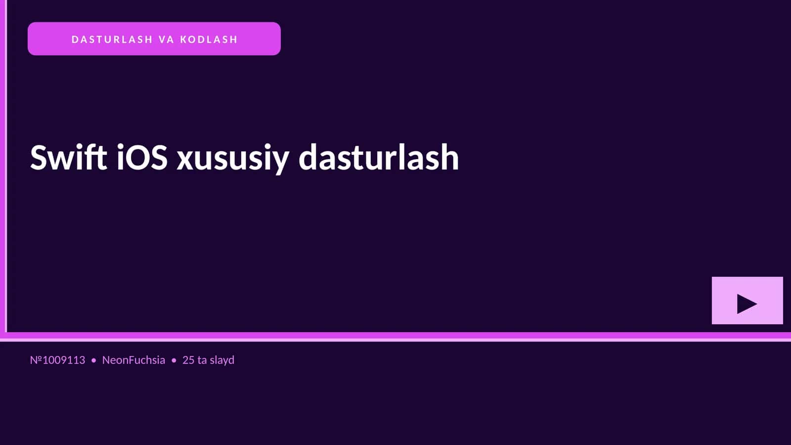 Swift iOS xususiy dasturlash
