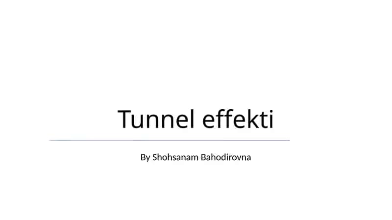 Tunnel effekti