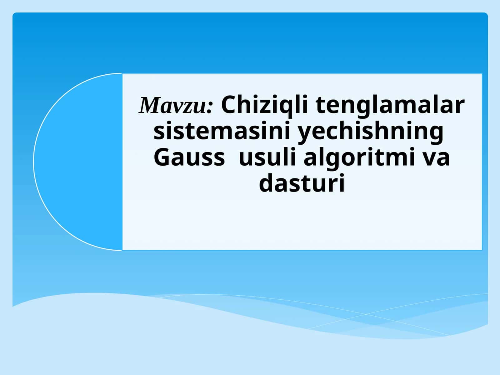 Chiziqli tenglamalar sistemasini yechish