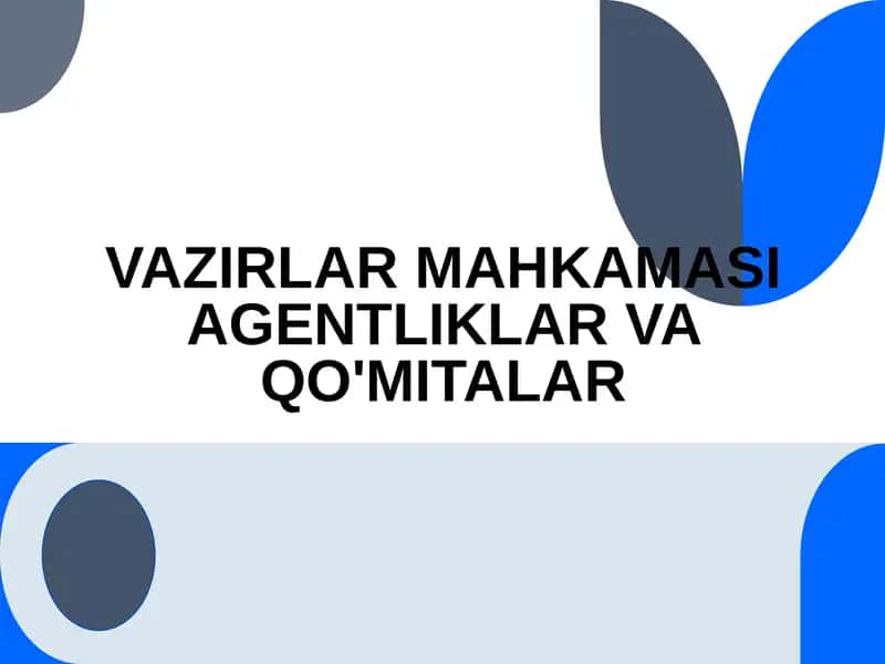 Vazirlar Mahkamasi Agentliklar va Qo'mitalar