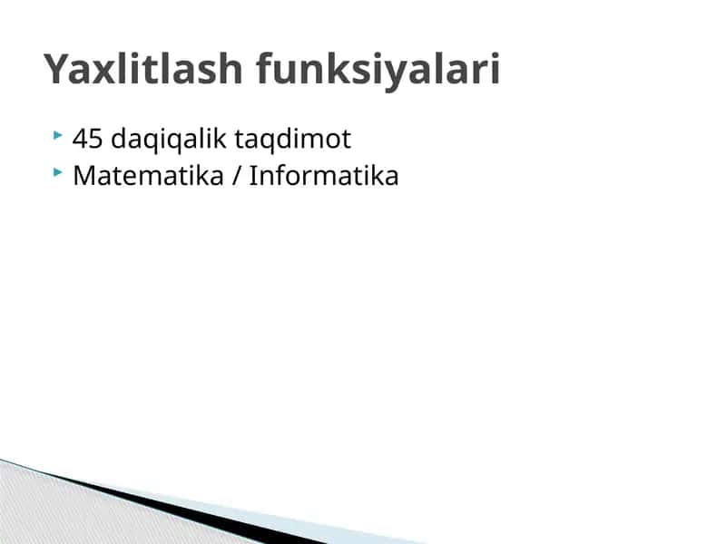 45 daqiqalik taqdimot
