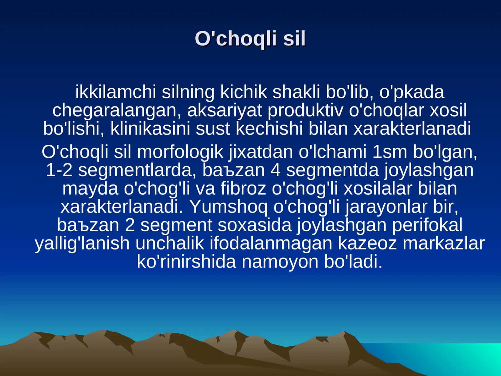 O'choqli sil