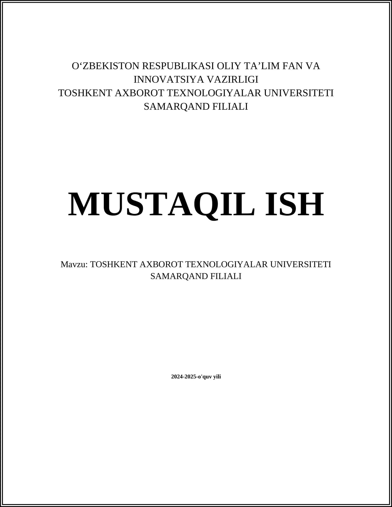 Axborot texnologiyalari asoslari