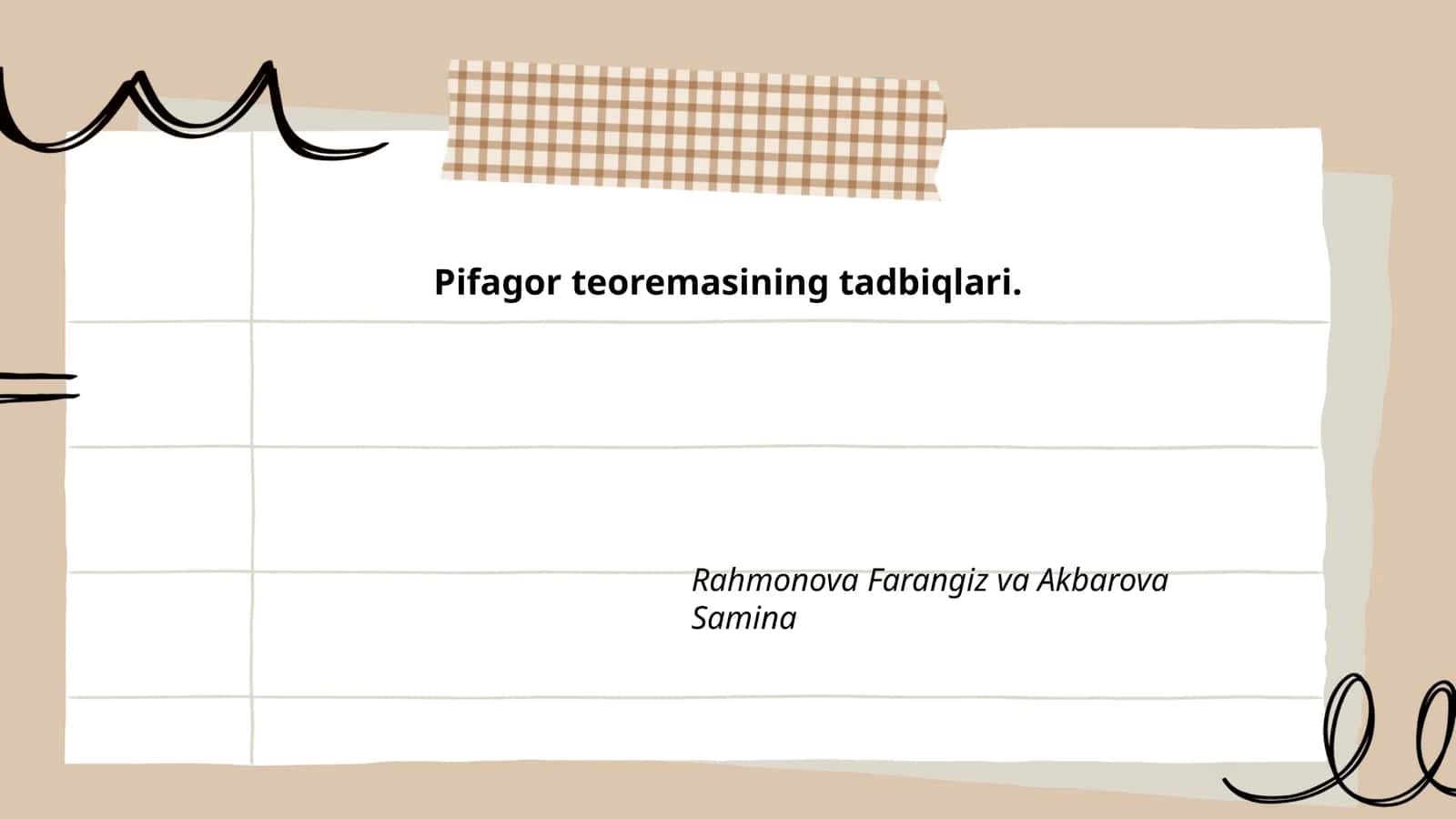 Pifagor teoremasining tadbiqlari