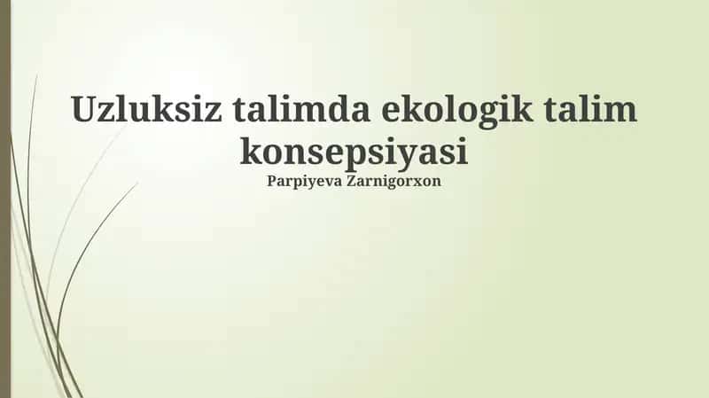 Ekologik ta'lim konsepsiyasi