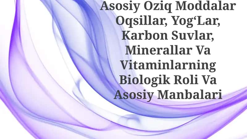Oziq moddalar: LifeNutrientsning qurilish bloklari