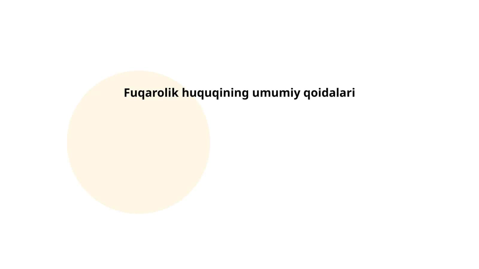 Fuqarolik huquqining umumiy qoidalari