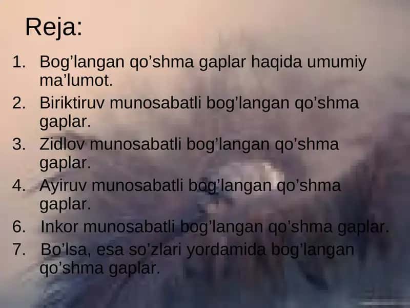 Bog’langan qo’shma gaplar
