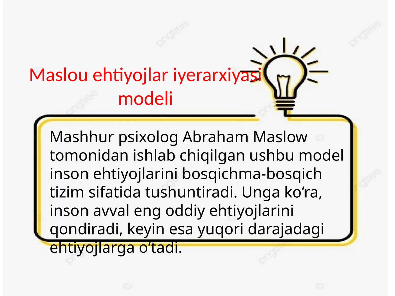 Maslou ehtiyojlar iyerarxiyasi modeli