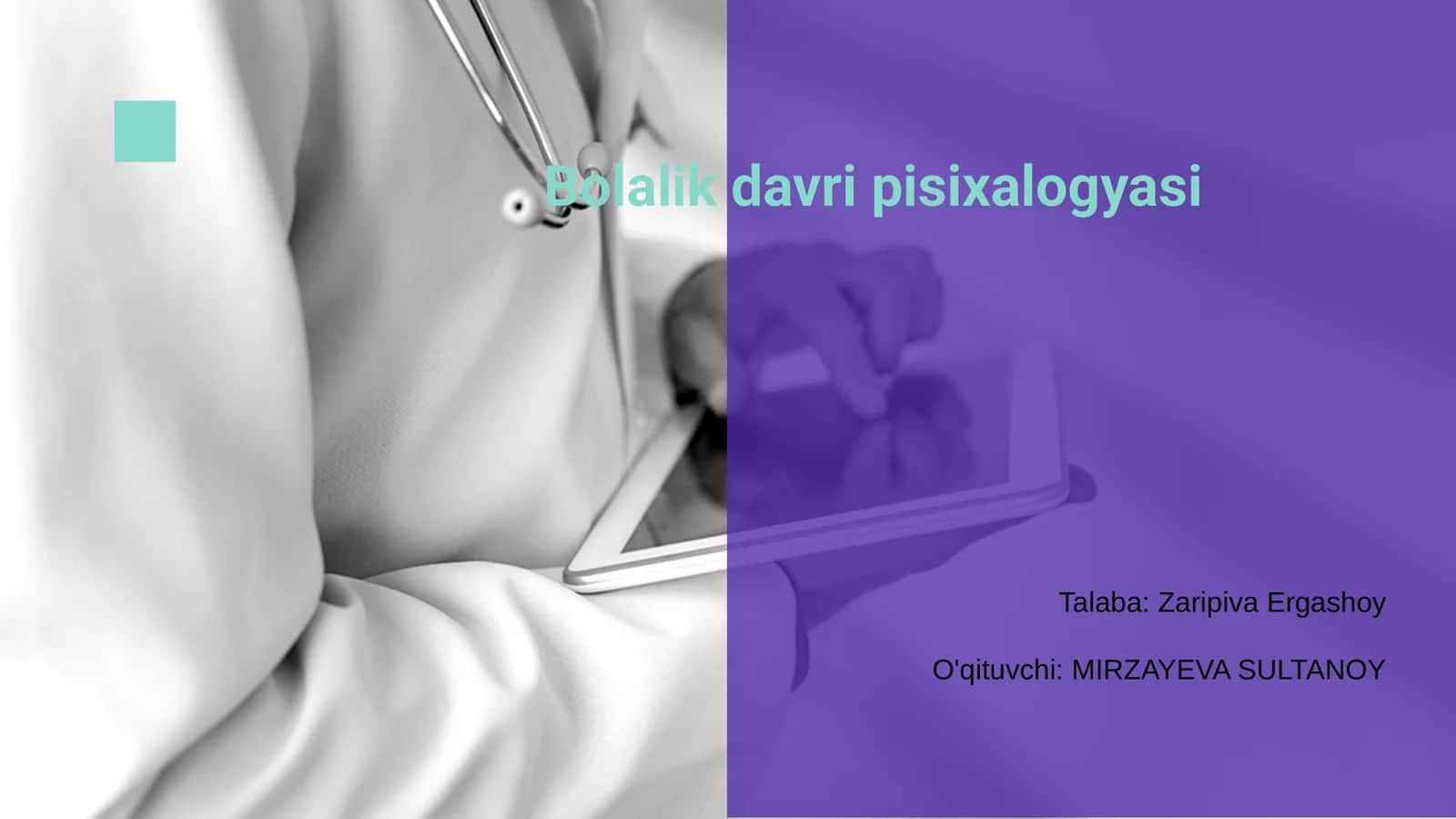 Bolalik davri pisixalogyasi