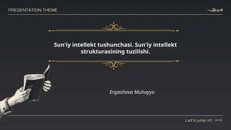Sun'iy intellekt tushunchasi. Sun'iy intellekt strukturasining tuzilishi.
