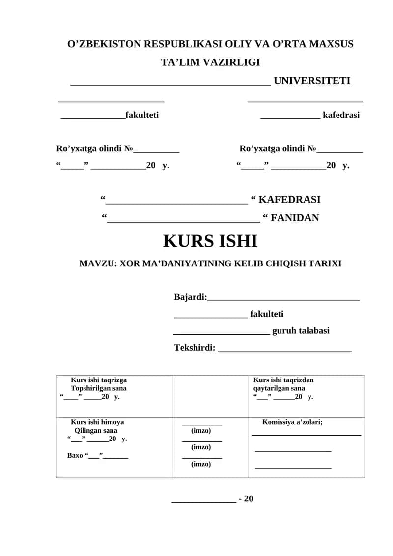 XOR MA’DANIYATINING KELIB CHIQISH TARIXI