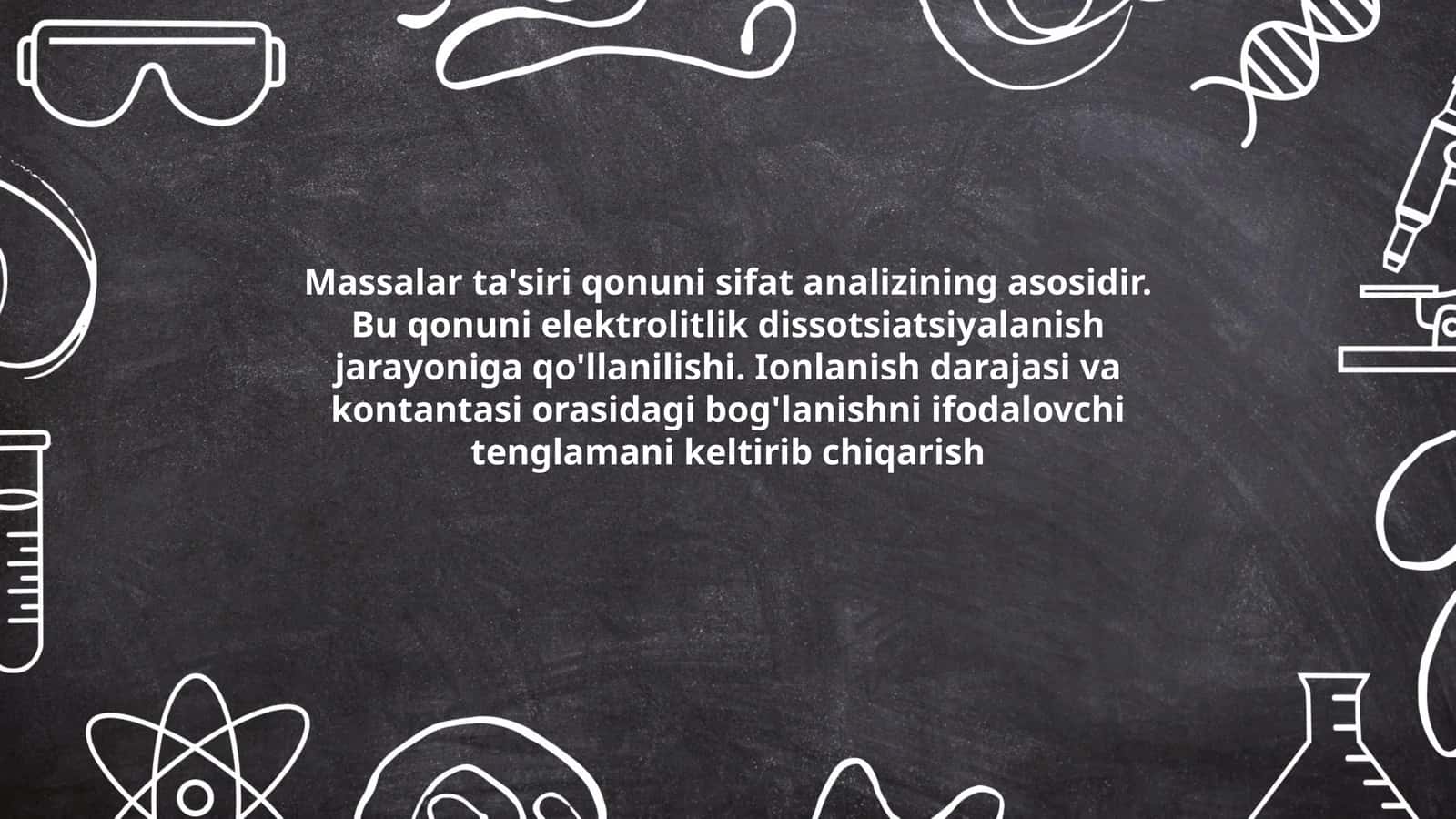 Massalar ta'siri qonuni sifat analizining asosidir