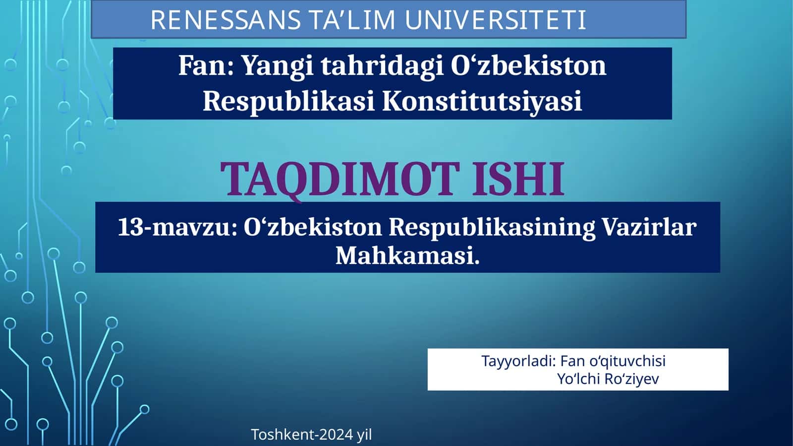 O‘zbekiston Respublikasining Vazirlar Mahkamasi