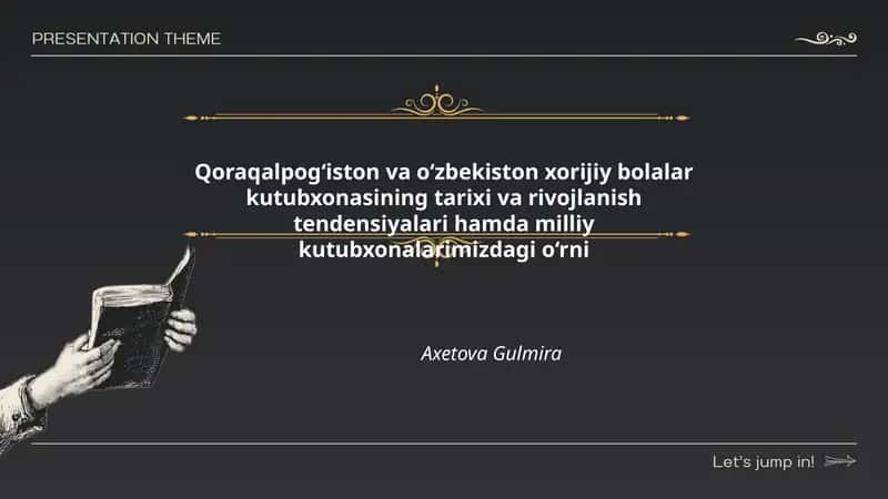 Qoraqalpog‘iston va o‘zbekiston xorijiy bolalar kutubxonasining tarixi va rivojlanish tendensiyalari hamda milliy kutubxonalarimizdagi o‘rni