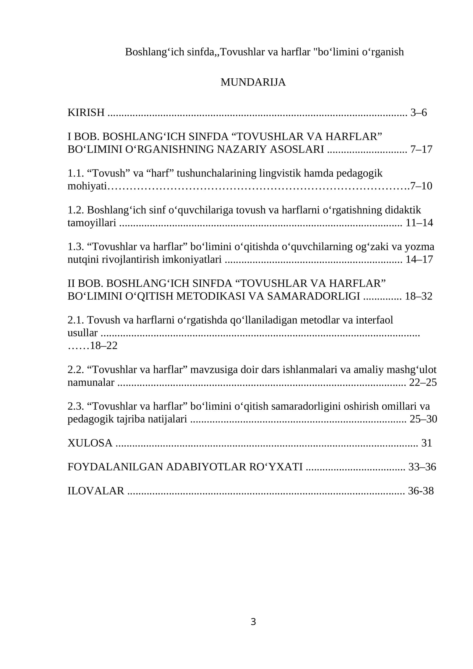 BOSHLANG‘ICH SINFDA “TOVUSHLAR VA HARFLAR” BO‘LIMINI O‘RGANISH