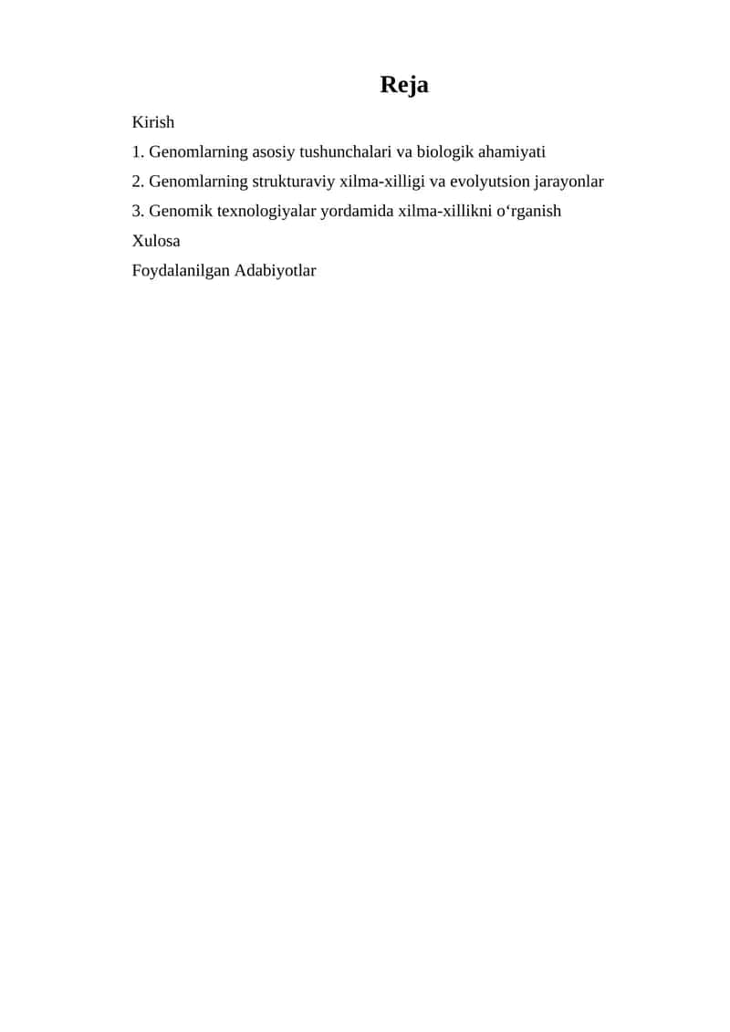 Genomlar asoslari va genetika