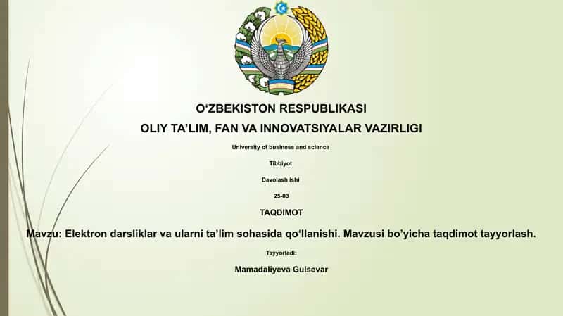 Elektron darsliklar va ularni ta’lim sohasida qo‘llanishi