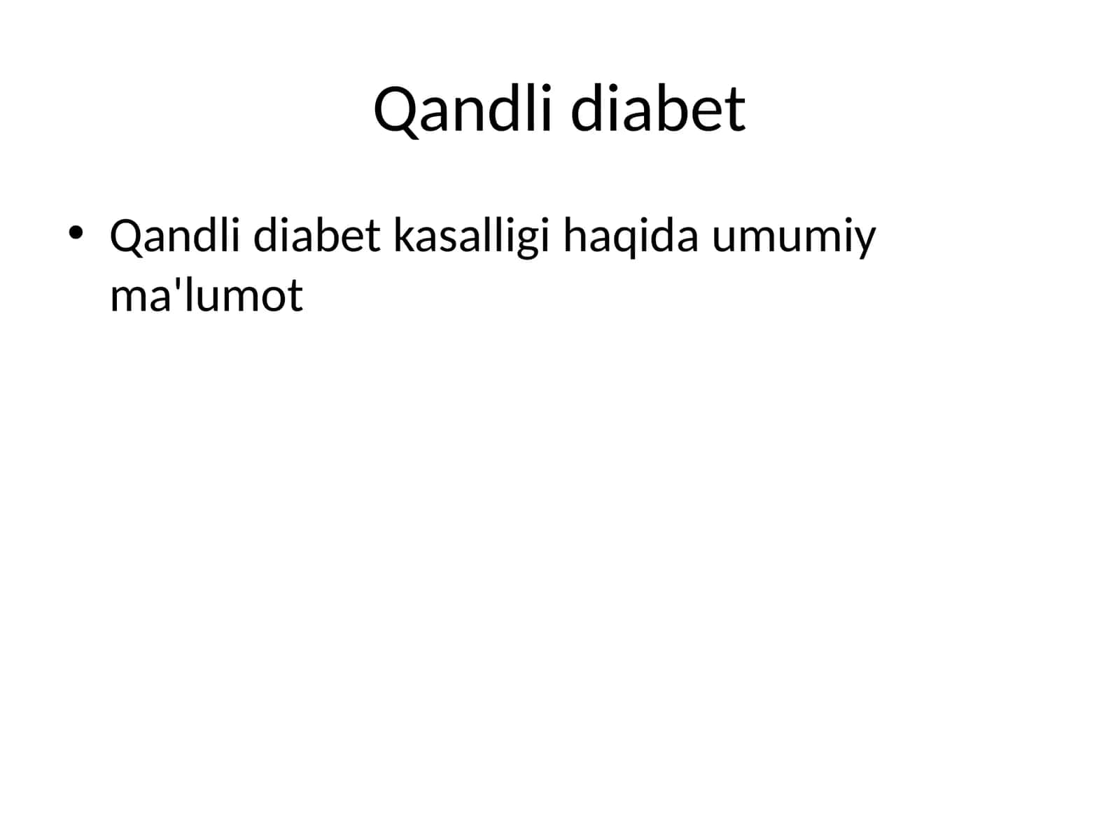 Qandli diabet