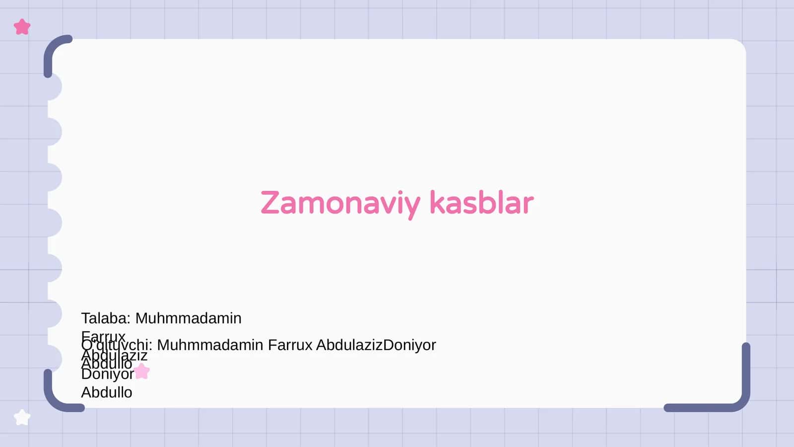 Zamonaviy kasblar