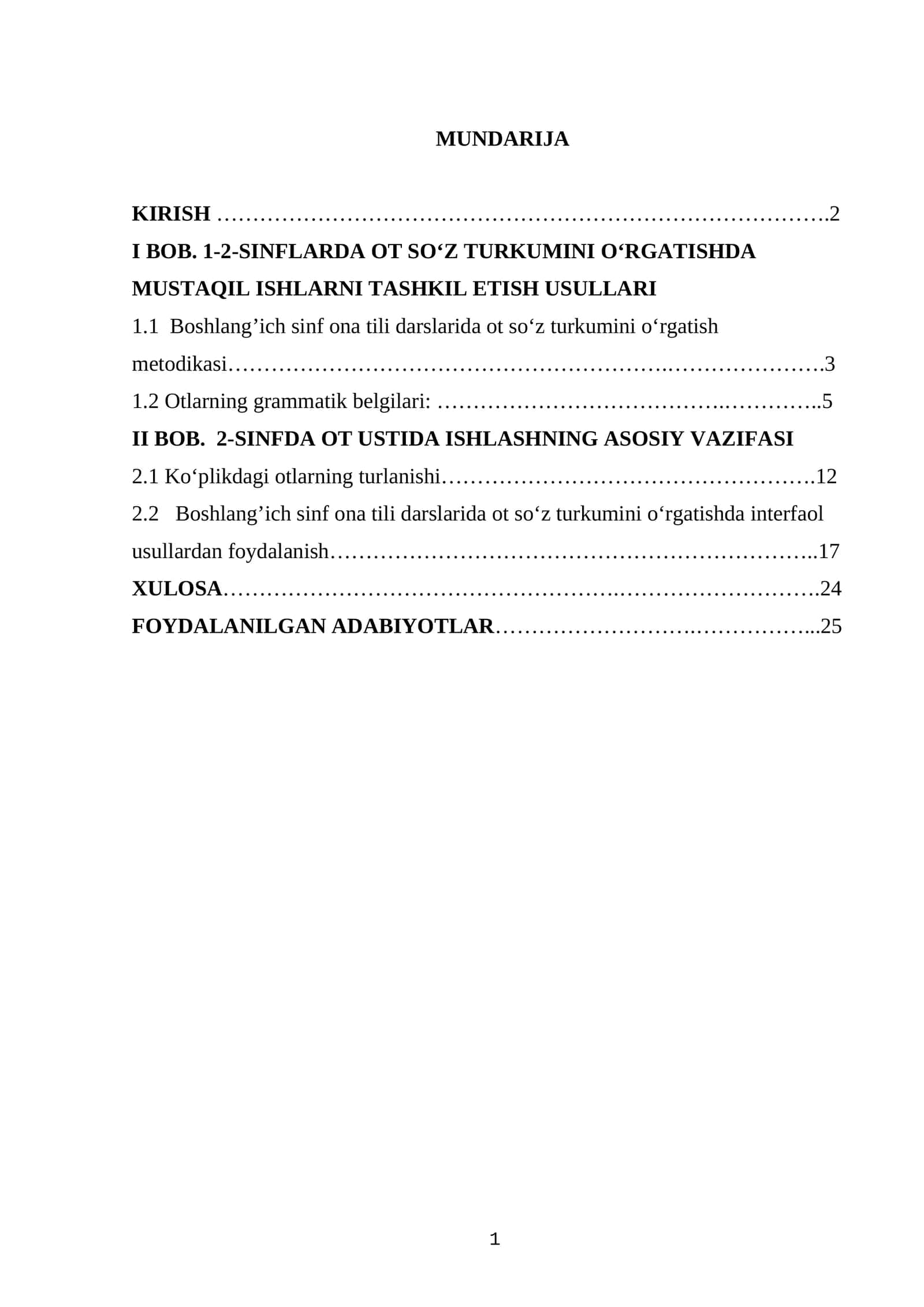 1-2-SINFLARDA OT SO‘Z TURKUMINI O‘RGATISHDA MUSTAQIL ISHLARNI TASHKIL ETISH USULLARI