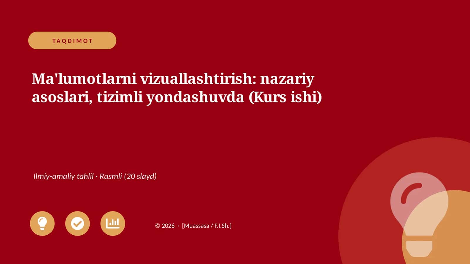 Ma'lumotlarni vizuallashtirish: nazariy asoslari, tizimli yondashuvda (Kurs ishi)