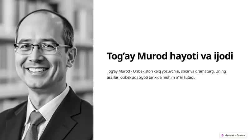 Tog’ay Murod hayoti va ijodi