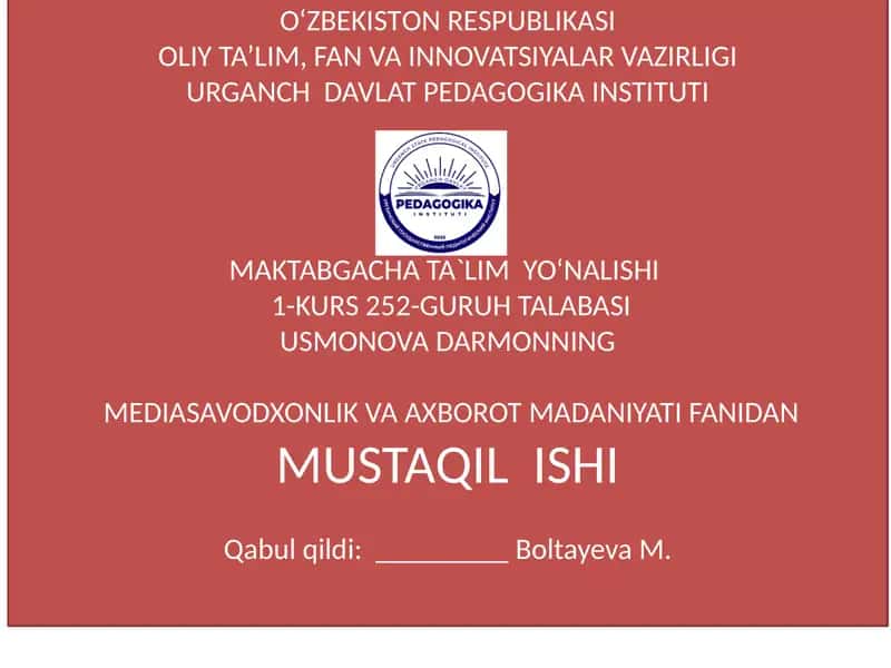 Media vositalarida axborotning tahlili va baholash