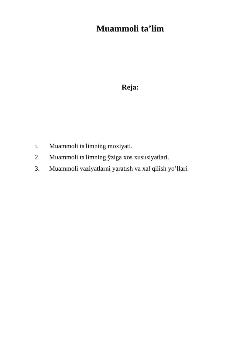 Muammoli ta’lim