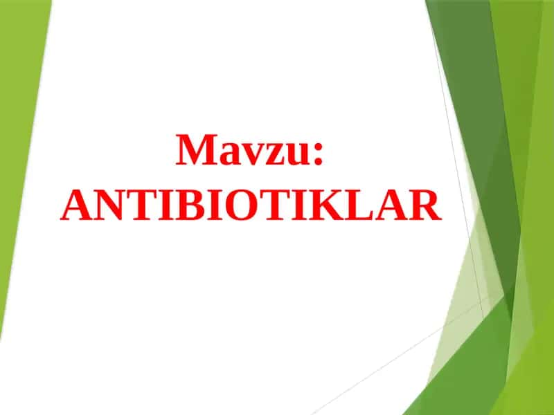 ANTIBIOTIKLAR
