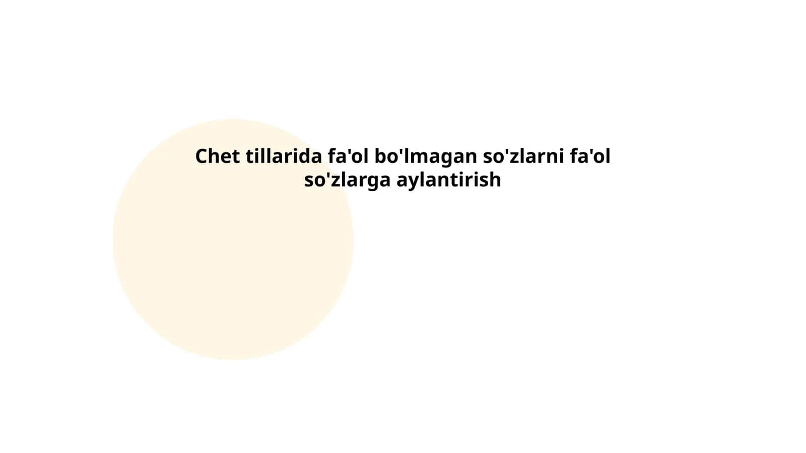 Faol hamda faol bo'lmagan so'zlarni fa'ol so'zlarga aylantirish