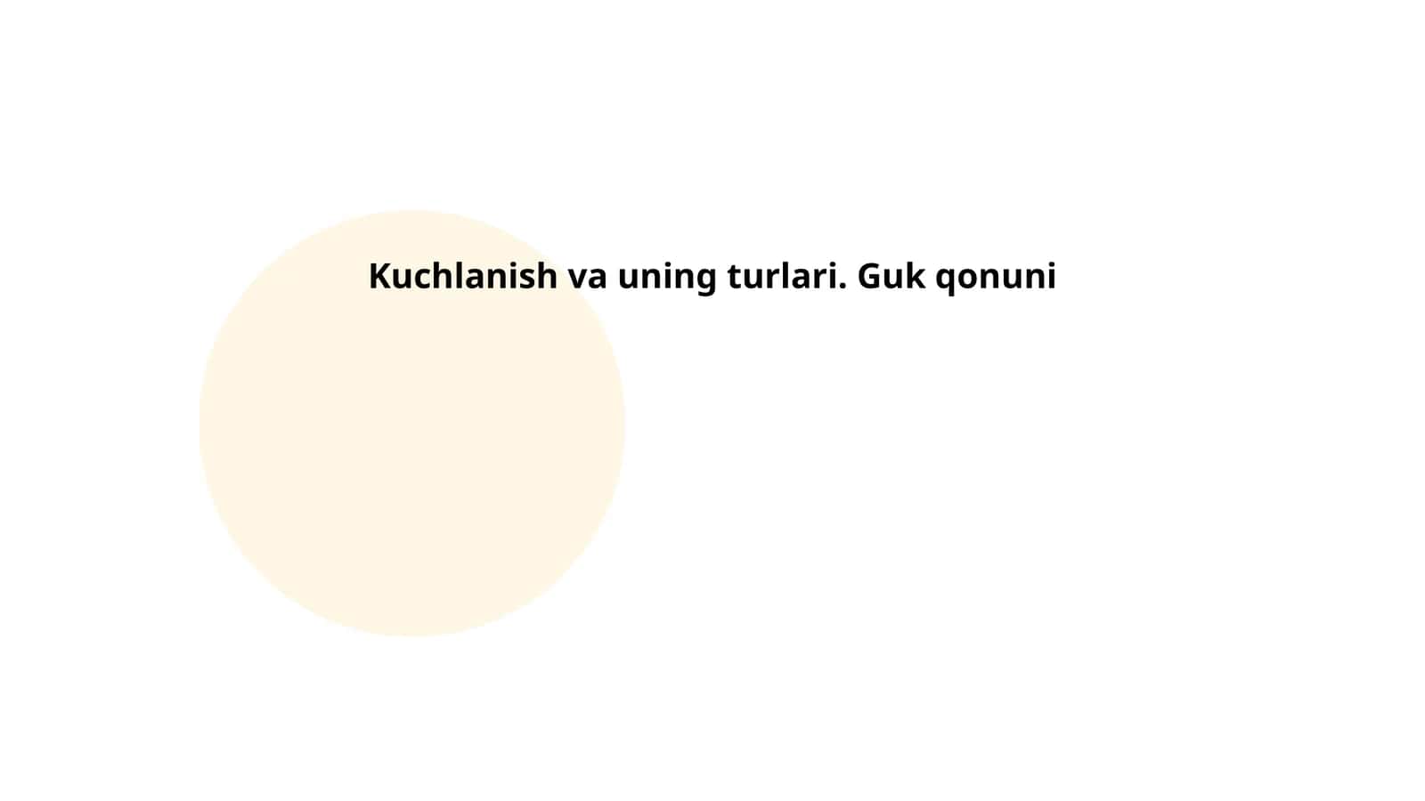 Kuchlanish va uning turlari. Guk qonuni