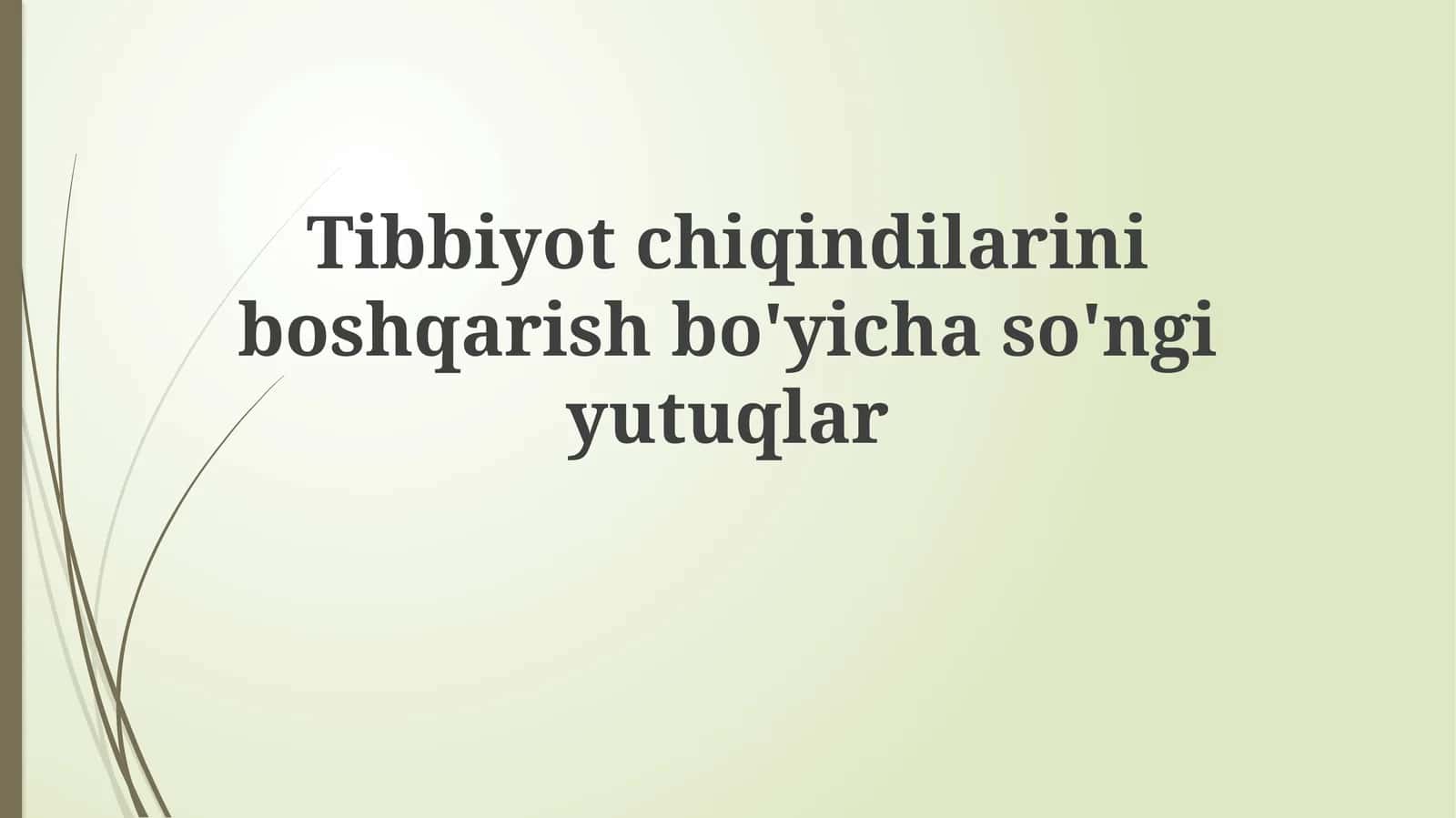 Tibbiyot chiqindilari boshqarish