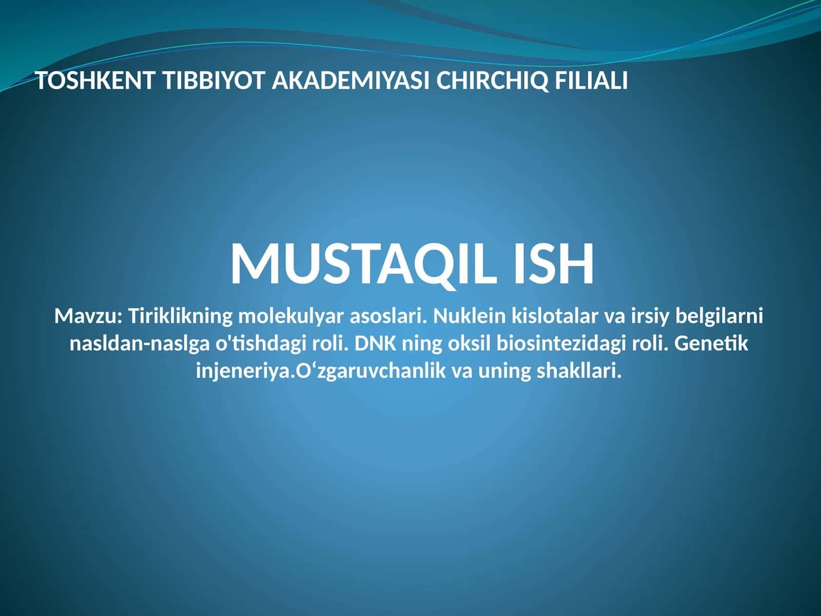 Tiriklikning molekulyar asoslari