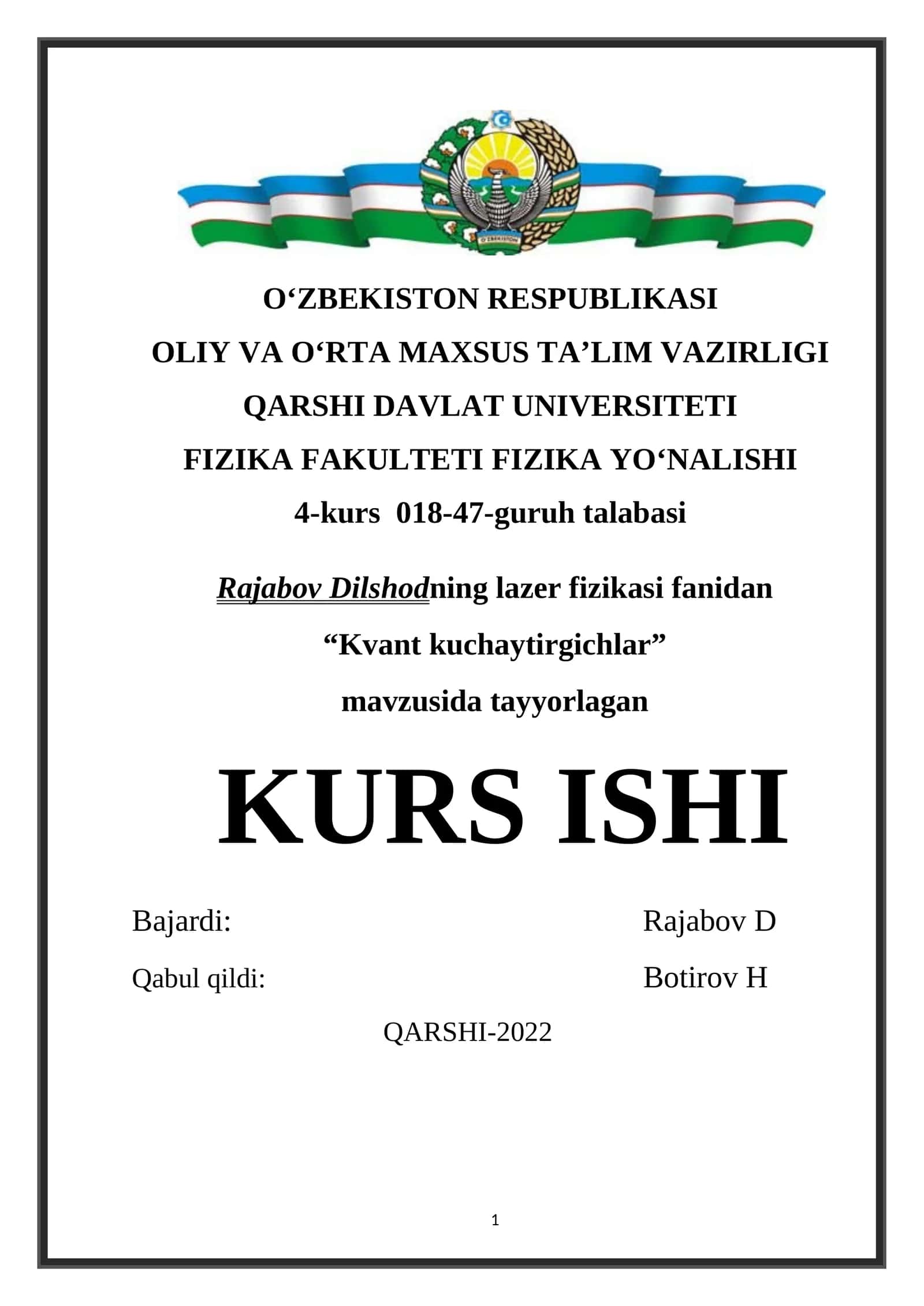 Kvant kuchaytirgichlar
