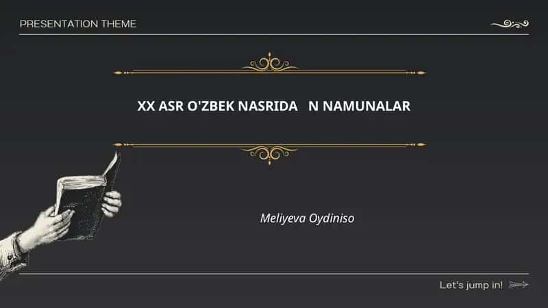 XX ASR O'ZBEK NASRIDA N NAMUNALAR