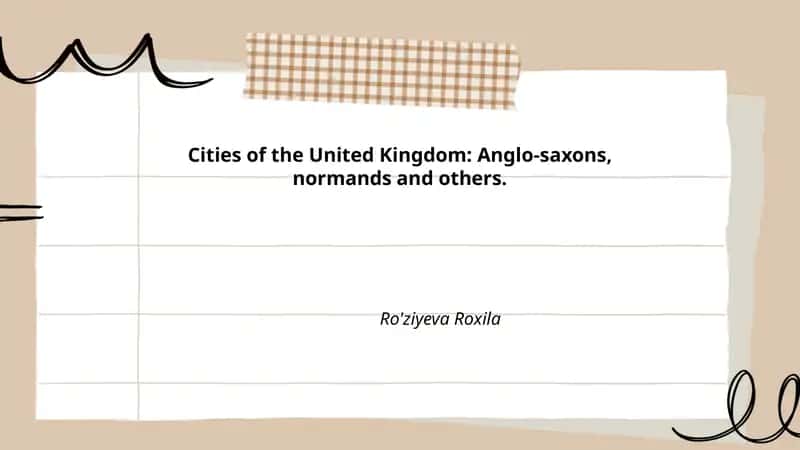 Buyuk Britaniya shaharlarining anglo-sakson davridagi shakllanishi