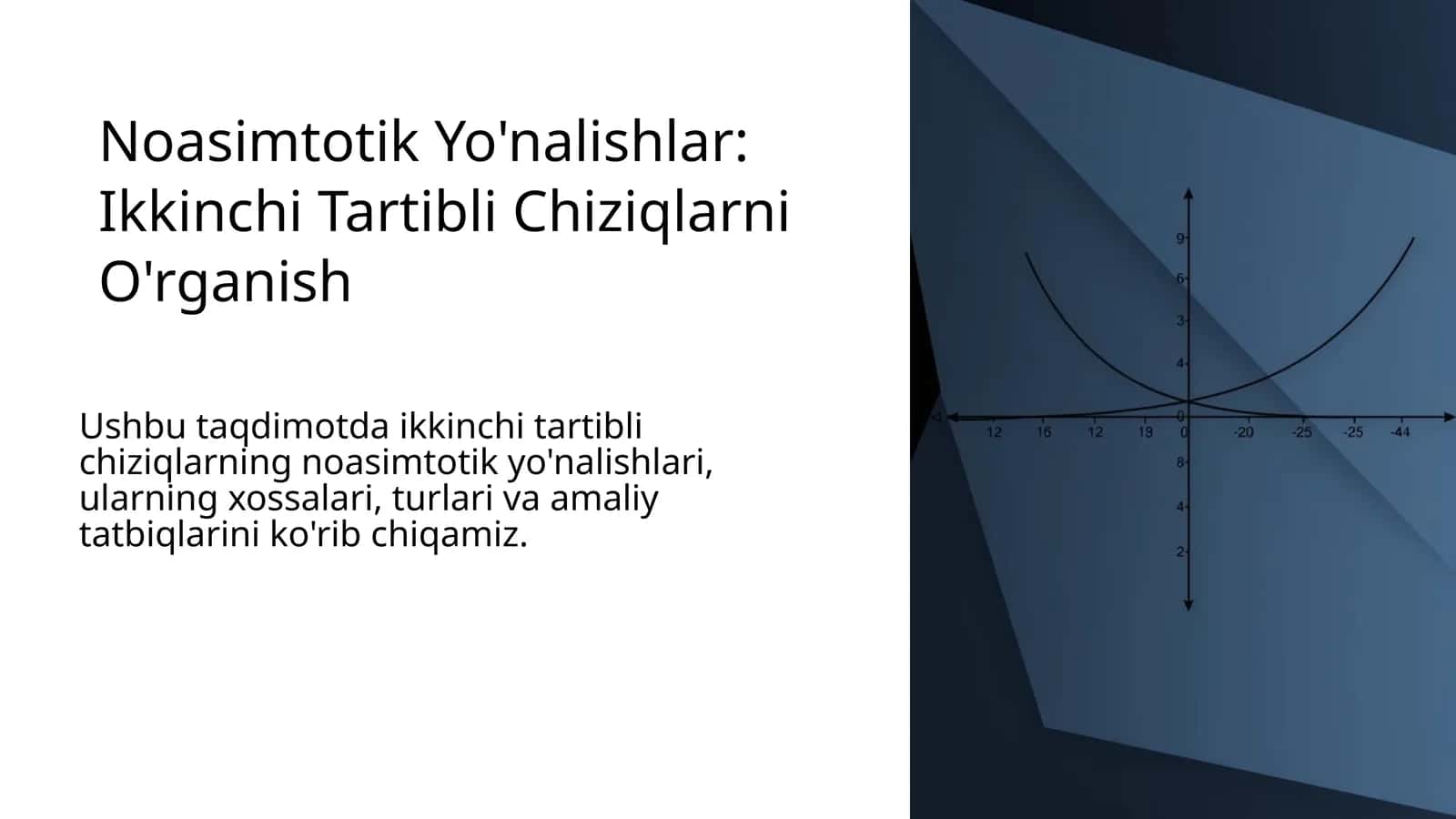 Noasimtotik Yo'nalishlar: Ikkinchi Tartibli Chiziqlarni O'rganish